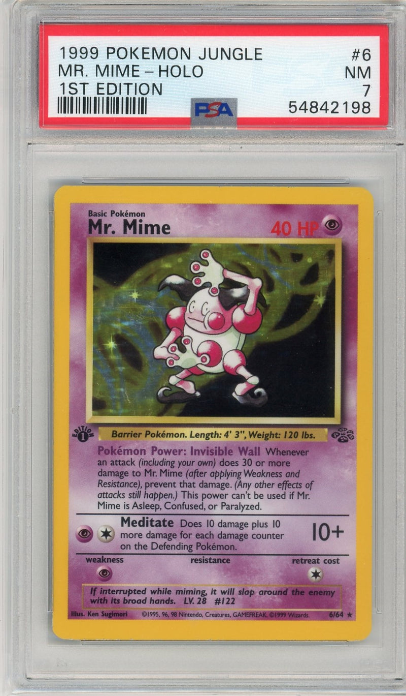 Mr. Mime 1999 Pokémon Jungle 1st Edition HOLO PSA 7