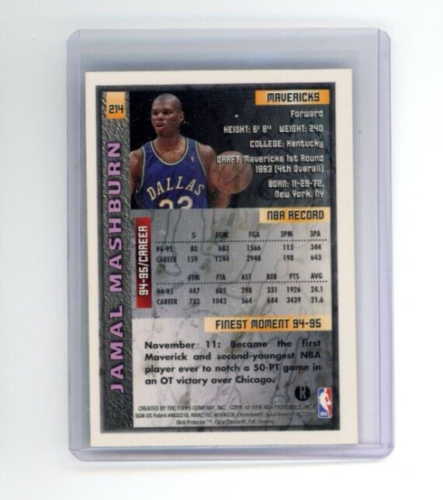 Jamal Mashburn 1996 Topps Finest Refractor With Coating #214