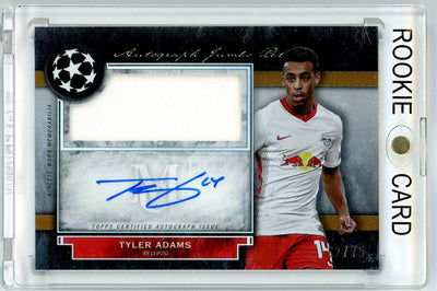 Tyler Adams 2020 Topps Museum Collection UCL Museum Auto Jumbo Relics #'d 62/75