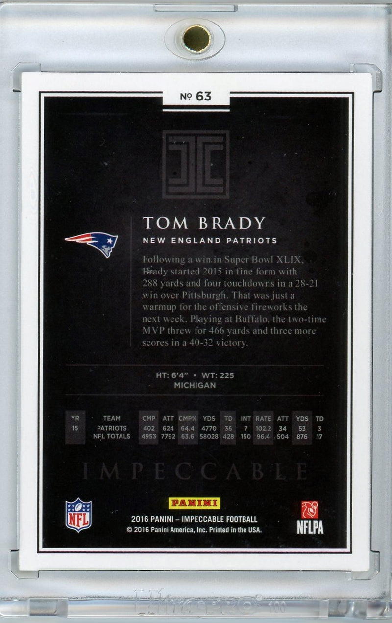 Tom Brady 2016 Panini Impeccable 06/75